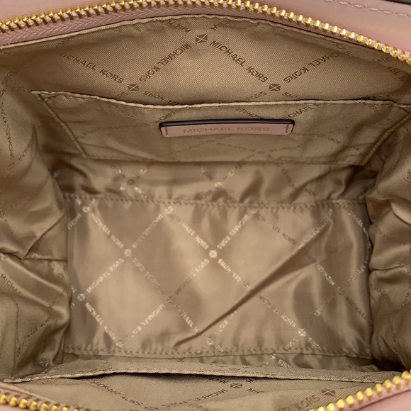 Michael Kors Avril Small Leather Top-Zip Satchel Powder Blush color - Picture 11 of 16